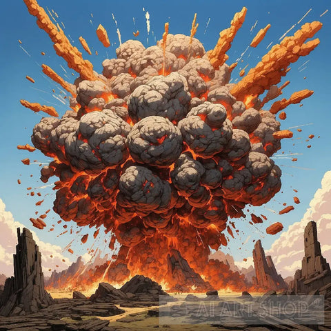 Explosive Eruption Ai Artwork