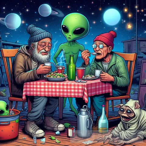 Extraterrestrial Dinner Guest Ai Artwork