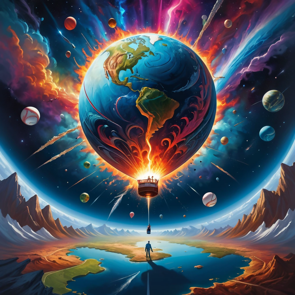 World Exploding Line Art Exploding Planet Art
