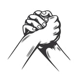 Premium Vector _ Friendship hand line silhouette hand holds help and hope line art design vector illustration