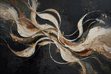 Abstract Textured Gold and Black Swirl Fine Art Print