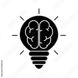 brain inside light bulb silhouette style icon design, Innovation idea and creativity theme Vector illustration