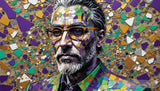 Face Art - Professor Jigsaw Puzzle Style Abstract Ai