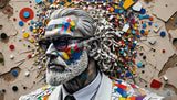 Face Art - Professor Jigsaw Puzzle Style Abstract Ai