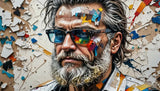 Face Art - Professor Jigsaw Puzzle Style Abstract Ai