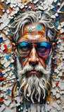Face Art - Professor Jigsaw Puzzle Style Abstract Ai