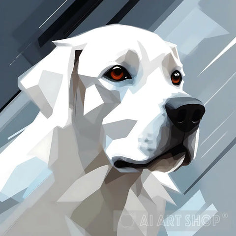 Face Of A White Dog Animal Ai Art