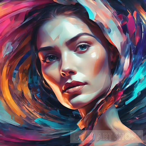 Face Of An Abstract Woman 1 Abstract Ai Art