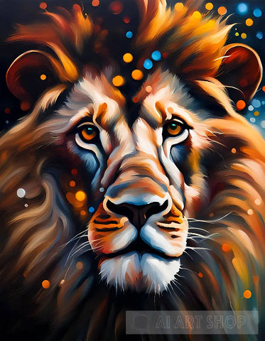 Face Of Lion Animal Ai Art