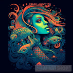 Face Of Woman And Fish Ai Painting