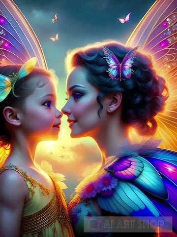 Fairies- Butterfly Kisses Ai Artwork