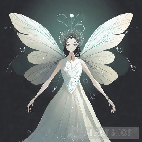 Fairy Lady In White Ai Artwork