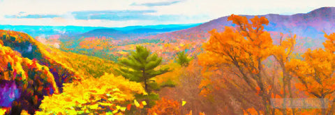 Fall Mountain Overlook Abstract Ai Art