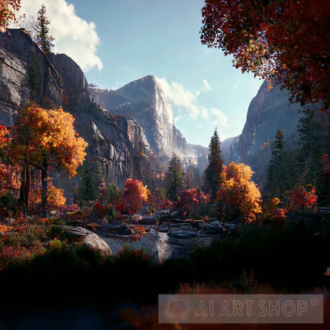 Falling For Yosemite Landscape Ai Art