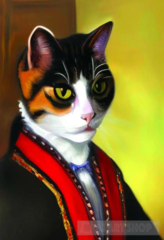 Fancy Cat Portrait - Funny Painting Animal Ai Art