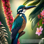 Fantastic View Of A Colorful Bird In The Forest! Animal Ai Art