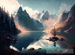 Fantasy Lake And Mountain Scenery Nature Ai Art