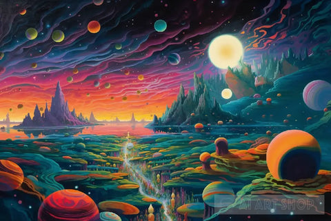 Far In The Cosmic Surrealism Ai Art