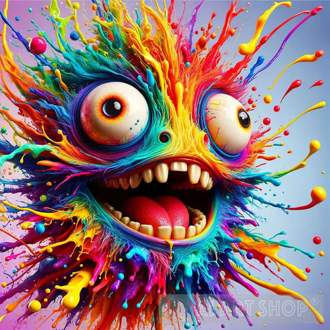 Farbenexplosion Im Monsterland Abstract Ai Art