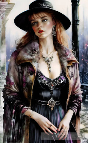 Fashionable Woman In Paris Portrait Ai Art