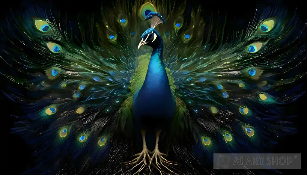Feathered Splendor: Peacock's Radiant Display