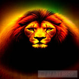 Feline Lion Neon Animal Ai Art