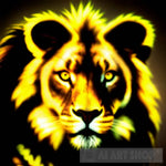 Feline Lion Neon Animal Ai Art