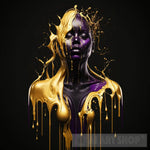 Female Form In Purple And Gold Paint Ai Artwork