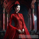 Female Ghost In Red Portrait Ai Art