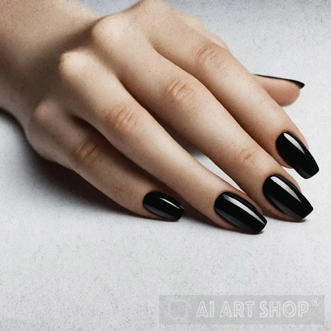 Female Hand With Black Nails On A White Surface Ai Artwork