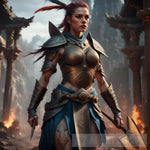 Female Warrior Abstract Ai Art