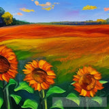 Field Of Red Yellow And Orange Sunflowers Landscape Ai Art