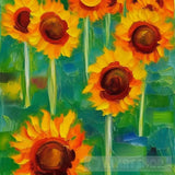 Field Of Red Yellow And Orange Sunflowers Landscape Ai Art