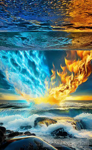 Fire And Water Abstract Ai Art