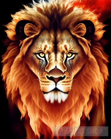 Fire Maned Lion Animal Ai Art