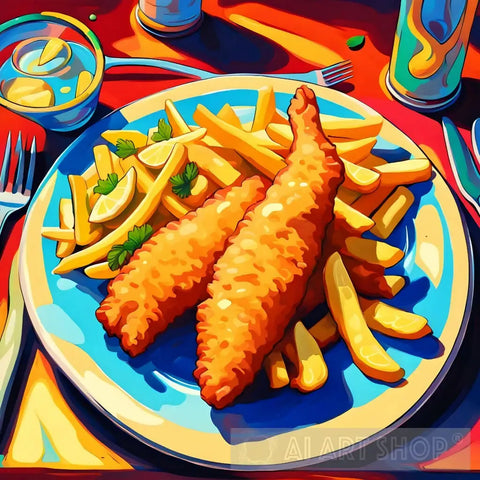 Fish And Chips - Ai.foodart #4 Ai Painting