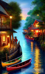 Fishing Village Landscape Ai Art