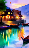 Fishing Village Landscape Ai Art