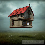 Floating Old House Architecture Ai Art