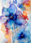 Floral Chromatics: A Vivid Ballet In Alcohol Ink Ai Painting