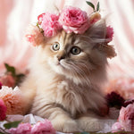 Flower Crown Kitten Animal Ai Art