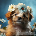 Flower Crown Puppy Dog 3 Animal Ai Art