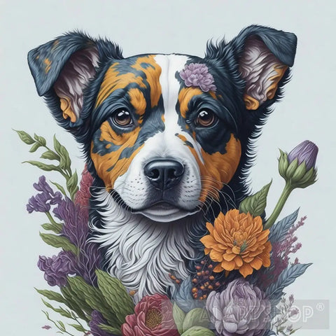 Flower Doggy Animal Ai Art