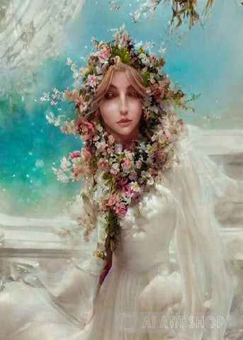 Flower Girl Bride Ai Artwork