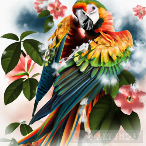 Flower Parrot Animal Ai Art