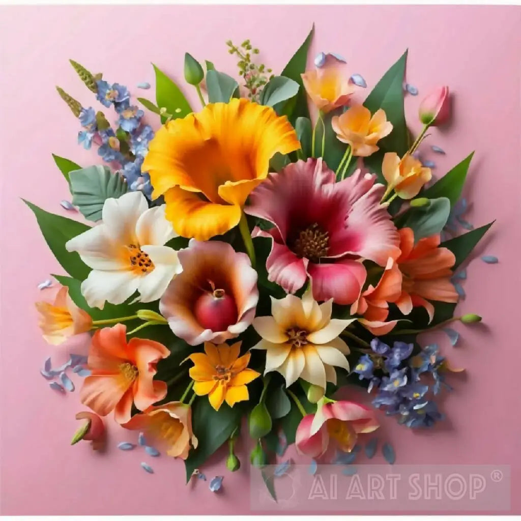 Flowers spring nature red yellow with blue