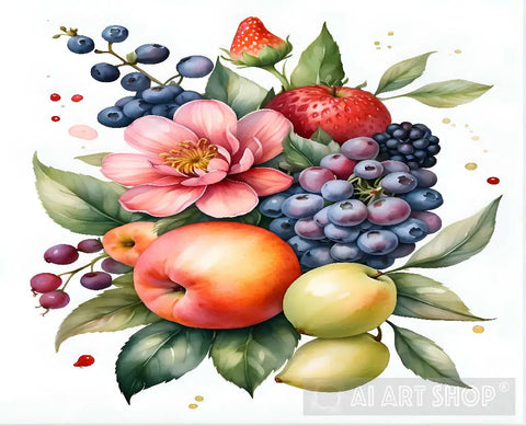 Flowers And Fruits Ai Painting