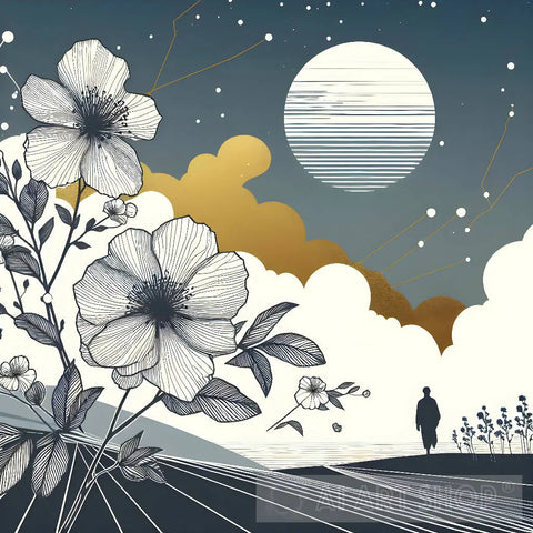 Flowers On The Moon Ai Artwork