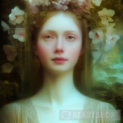 Flowery Dreams Girl Portrait Portrait Ai Art