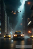 Flying Car Chase Through An Underwater City Portrait Ai Art